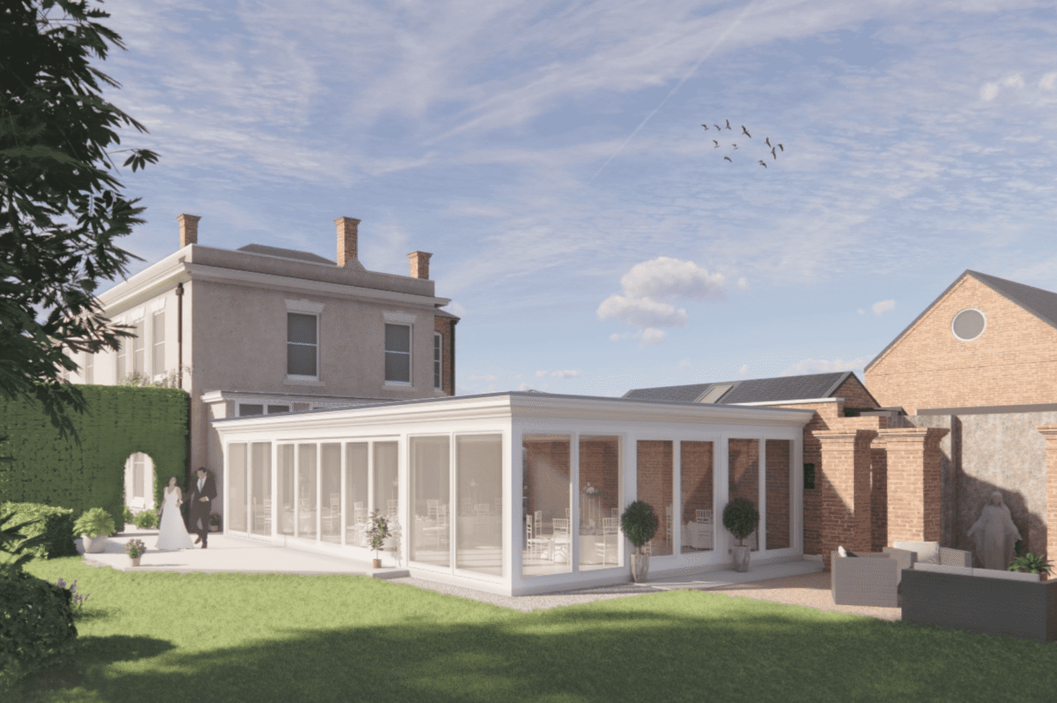 Extension to wedding venue at Grade II listed Yeldersley Hall