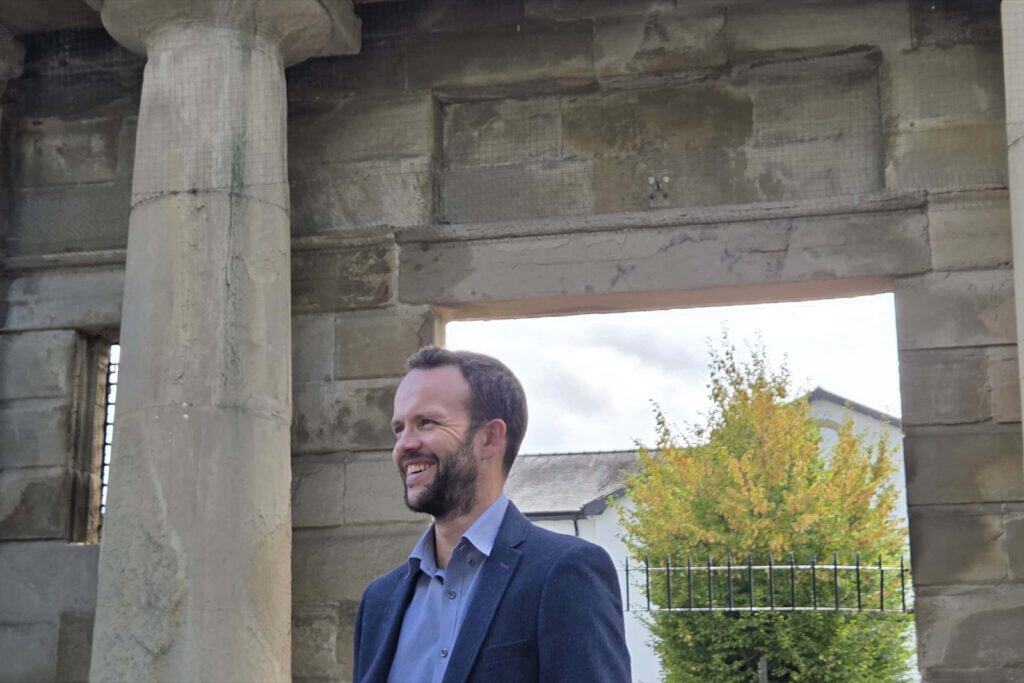 Richard Pigott, Managing Director of Planning and Design Practice, outside the Vernon Gate arch in Derby