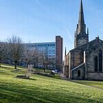 St John's Church, Ranmoor, its spire rising above the Sheffield suburb